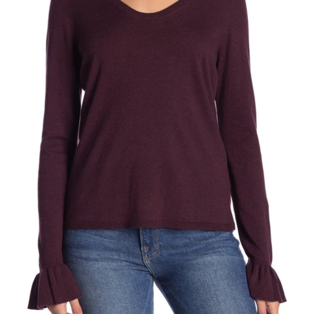 14th & Union X-small Sweater Burgundy Scoop Neck